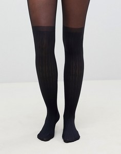 Утягивающие колготки с узором \косичка\" ASOS DESIGN-Черный