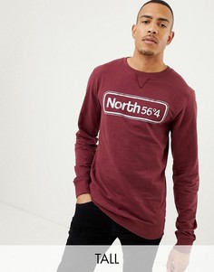 Свитшот с круглым вырезом и логотипом North 56.4 Tall-Красный