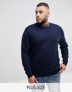Темно-синий трикотажный джемпер с круглым вырезом Jack & Jones Essentials