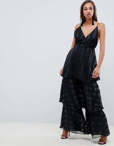 Комбинезон в атласную полоску ASOS DESIGN-Мульти