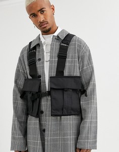 Черная сумка на грудь ASOS DESIGN-Черный