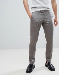 Облегающие строгие брюки из хлопкового сатина Esprit-Серый