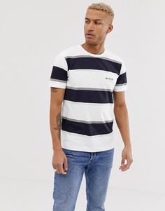 Белая футболка в полоску Nicce-Белый