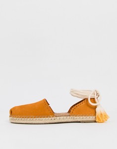 Замшевые эспадрильи с завязками TOMS Katalina-Светло-коричневый