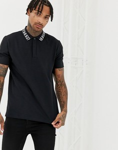 Поло черного цвета с логотипом HUGO Dewayne-Черный