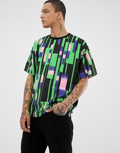 Oversize-футболка из органического хлопка с принтом ASOS DESIGN-Черный