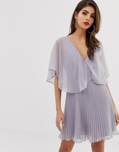 Платье мини с плиссированной юбкой ASOS DESIGN-Золотой