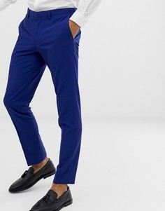 Синие свадебные облегающие брюки Burton Menswear-Синий