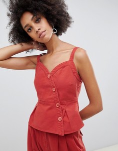 Комбинируемый топ на пуговицах ASOS DESIGN-Красный