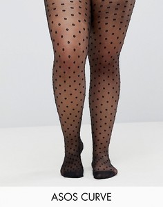 Колготки в горошек ASOS DESIGN Curve-Черный