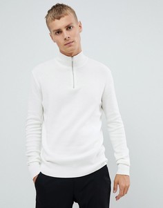 Белый джемпер средней плотности на молнии ASOS DESIGN