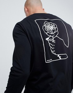 Лонгслив с принтом руки и розы на спине ASOS DESIGN-Черный