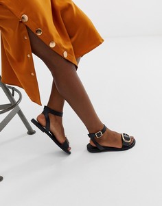 Черные сандалии ASOS DESIGN Flora-Черный