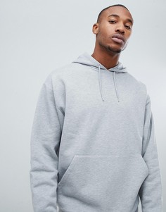 Oversize-худи серого меланжевого цвета ASOS DESIGN-Серый