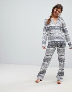 Пижама из 100% модала с традиционным узором Фэйр-Айл ASOS DESIGN Christmas-Мульти