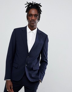 Темно-синий пиджак узкого кроя Antony Morato