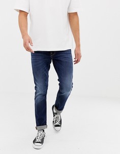 Узкие джинсы с суженными книзу штанинами Nudie Jeans Co - Lean Dean (dark deep worn)-Синий