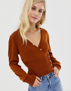 Кардиган с запахом и пуговицами ASOS DESIGN-Красный