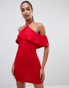 Платье с оборкой AX Paris-Красный