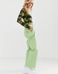 Выбеленные брюки прямого кроя ASOS DESIGN-Зеленый