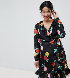 Платье мини с запахом и длинными рукавами ASOS DESIGN Maternity-Мульти