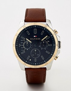 Часы с кожаным ремешком Tommy Hilfiger Decker - 48 м-Коричневый