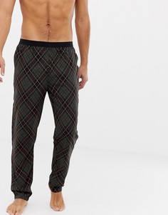 Прямые пижамные брюки в клетку ASOS DESIGN-Зеленый