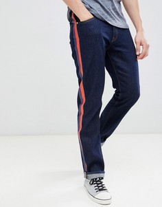 Прямые джинсы с полосами по бокам Calvin Klein Jeans-Синий