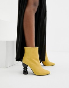 Ботильоны на каблуке ASOS DESIGN Edina-Желтый