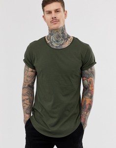 Удлиненная зеленая футболка G-Star Vontoni-Зеленый