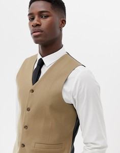 Фактурный приталенный пиджак ASOS DESIGN-Бежевый