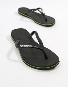 Черные шлепанцы с логотипом Havaianas-Черный