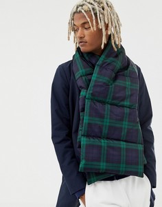 Черный утепленный шарф в клетку ASOS DESIGN