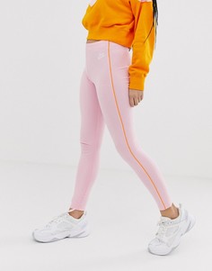 Розово-оранжевые леггинсы со вставками по бокам Nike Heritage-Мульти