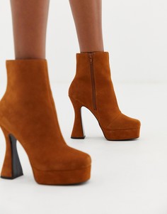 Замшевые ботинки на платформе ASOS DESIGN-Светло-коричневый