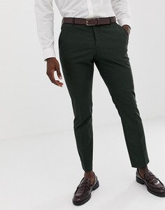 Темно-зеленые узкие брюки Selected Homme-Зеленый