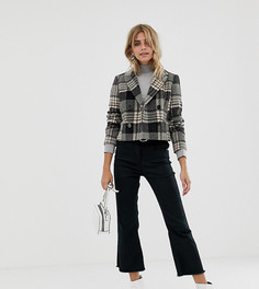 Серая укороченная куртка в клетку Miss Selfridge-Серый