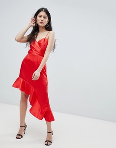 Асимметричное платье Finders-Красный