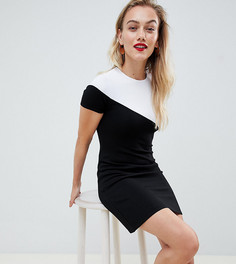 Платье-футболка в стиле колор блок ASOS DESIGN Petite-Мульти