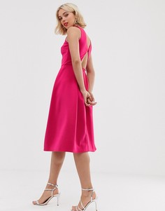 Приталенное платье с вырезом на спине True Violet-Розовый