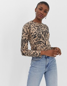 Джемпер с комбинированным анималистичным рисунком ASOS DESIGN-Мульти