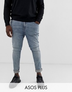 Светлые джинсы скинни ASOS DESIGN Plus-Синий