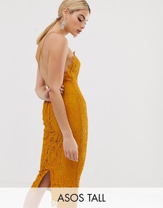 Кружевное платье-футляр миди с квадратным вырезом ASOS DESIGN Tall-Мульти