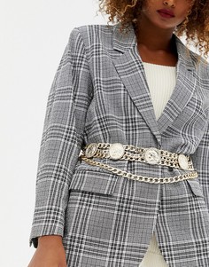 Пояс-цепочка с монетами ASOS DESIGN-Золотой