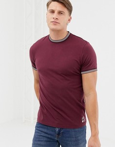 Бордовая футболка с двойным кантом Jack Wills Rousting-Красный