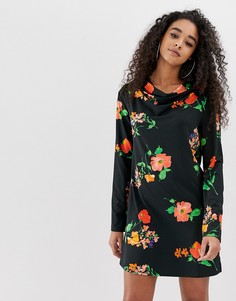Платье-рубашка с длинными рукавами и принтом ASOS DESIGN-Мульти