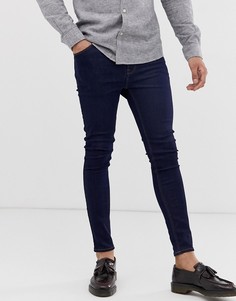 Эластичные джинсы цвета индиго с напылением ASOS DESIGN-Синий