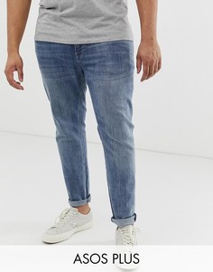 Выбеленные джинсы скинни в винтажном стиле ASOS DESIGN Plus-Синий
