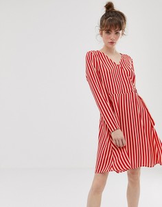 Платье в полоску с запахом Blend She Philippa-Красный