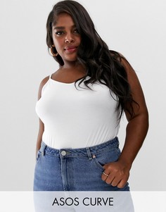 Белый топ на бретелях ASOS DESIGN Curve ultimate